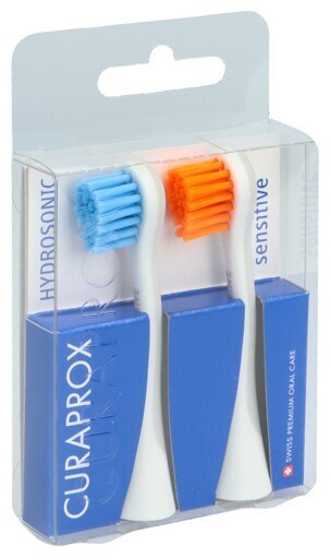 Foto Curaprox Hydrosonic Ersatzbürstenkopf sensitive blau-orange 1 Paar