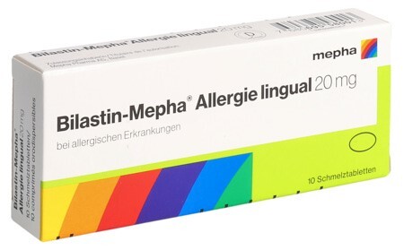 Foto Bilastin-Mepha Allergie lingual Schmelztabl 20 mg 10 Stk