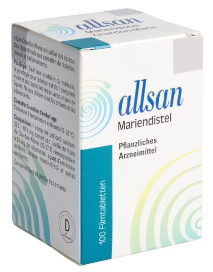 Foto Allsan Mariendistel Filmtabletten Dose 100 Stk