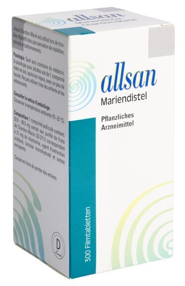 Foto Allsan Mariendistel Filmtabletten Dose 300 Stk