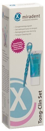 Foto Miradent Tong-Clin Set 50ml Gel + Zungenreiniger