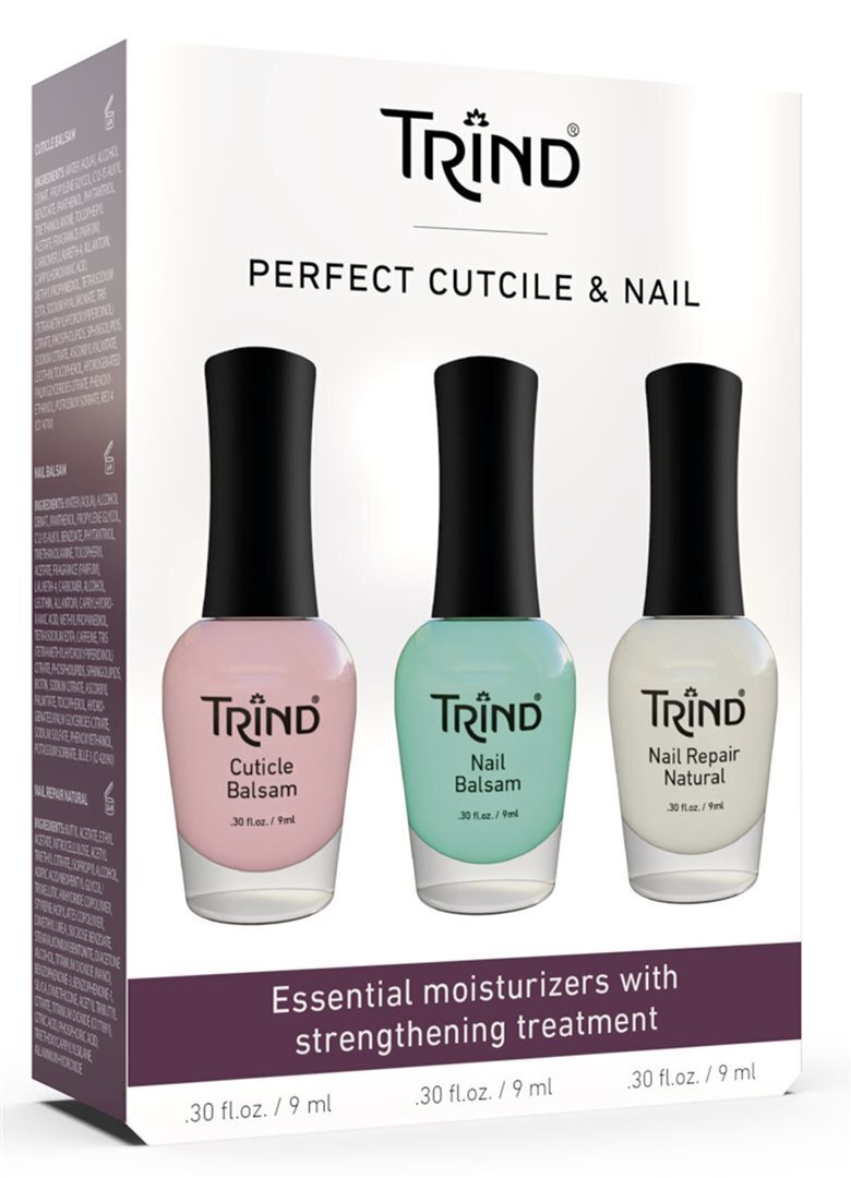Foto Trind Cuticle & Nail Set Reparatur Set für Nägel Cuticle Balsam Nail Balsam Nail Repair Natural 3x9ml