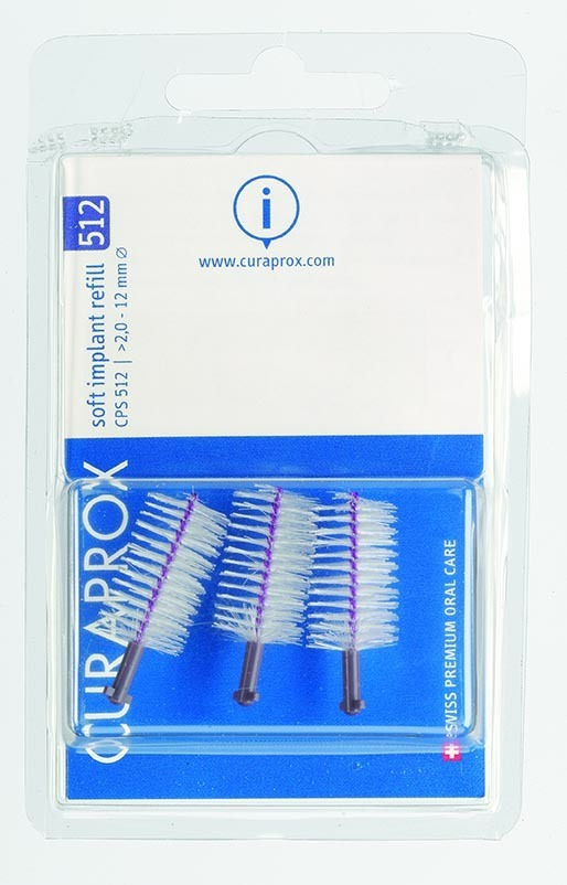 Foto Curaprox CPS 512 Soft Implant Interdentalbürste violett 3 Stk