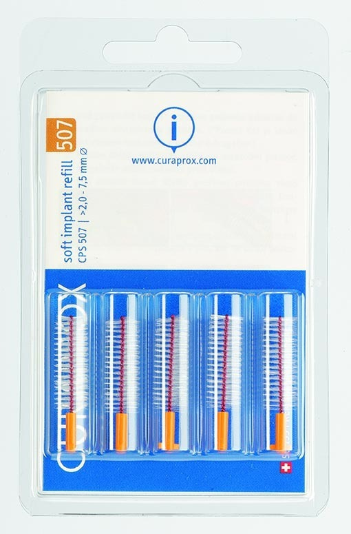 Foto Curaprox CPS 507 Soft Implant Interdentalbürste orange 5 Stk