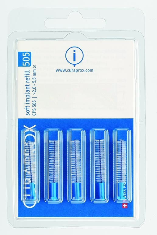 Foto Curaprox CPS 505 Soft Implant Interdentalbürste blau 5 Stk