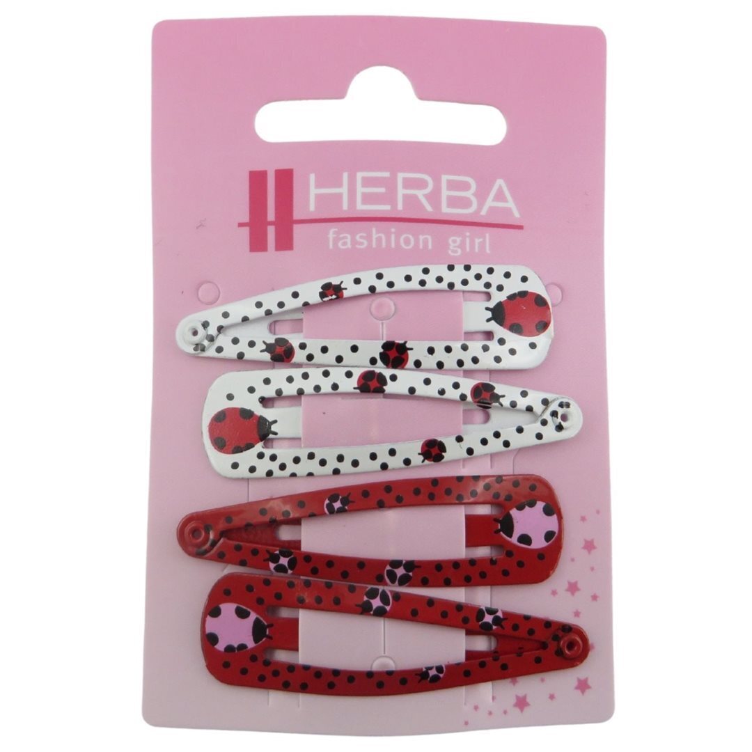 Foto Herba Kids Clips 5cm rot/weiss 4 Stk
