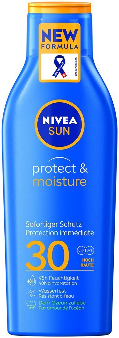 Foto NIVEA SUN Protect & Moisture Sonnenmilch pflegend LSF30 Travel Size 250 ml