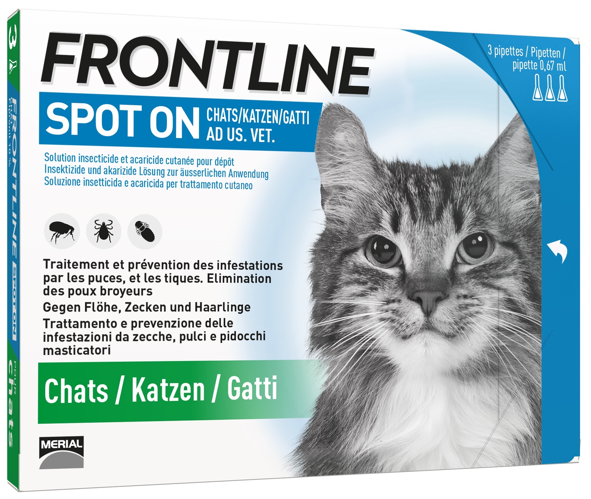 Foto Frontline Spot On Katze Liste D 3 x 0.5 ml