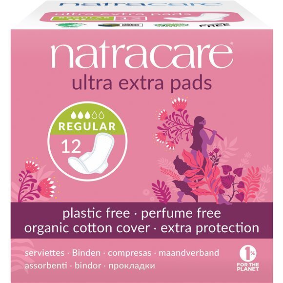 Foto Natracare Damenbinden mit Flügel ultra extra normal 12 Stk