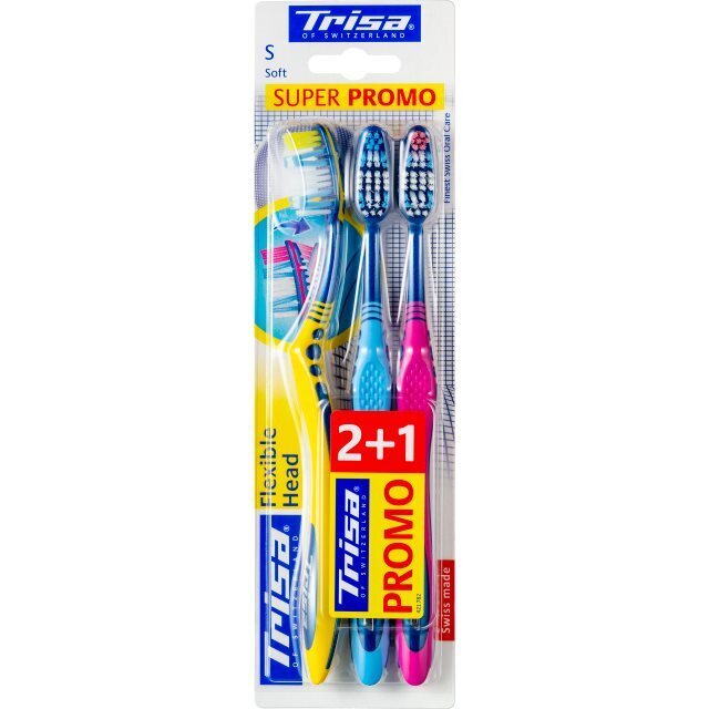 Foto Trisa Flexible Head Zahnbürste Trio soft 3 Stk