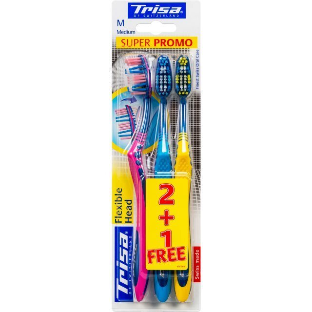 Foto Trisa Flexible Head Zahnbürste Trio medium 3 Stk