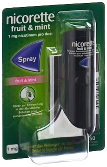Foto Nicorette Fruit & Mint Spray zur Anwendung in der Mundhöhle Dispenser 150 Dos