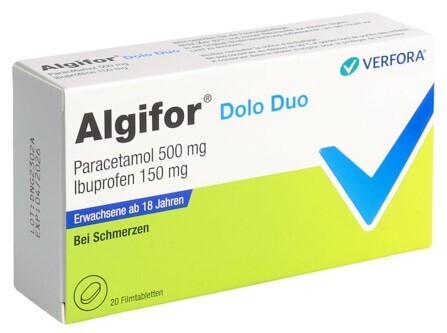 Foto Algifor Dolo Duo Filmtabletten 500 mg/150 mg 20 Stk