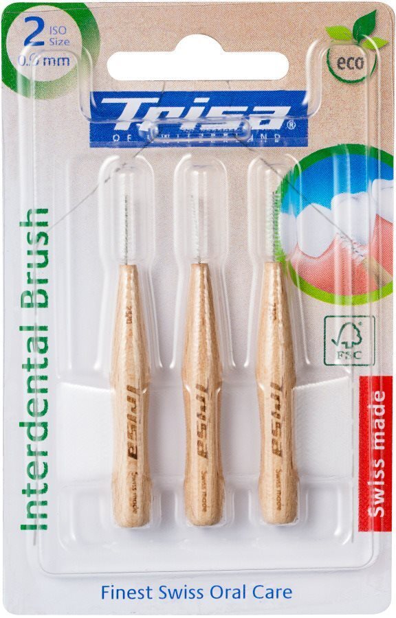 Foto Trisa Interdental Brush ISO 2 0.9mm Holz 3 Stk