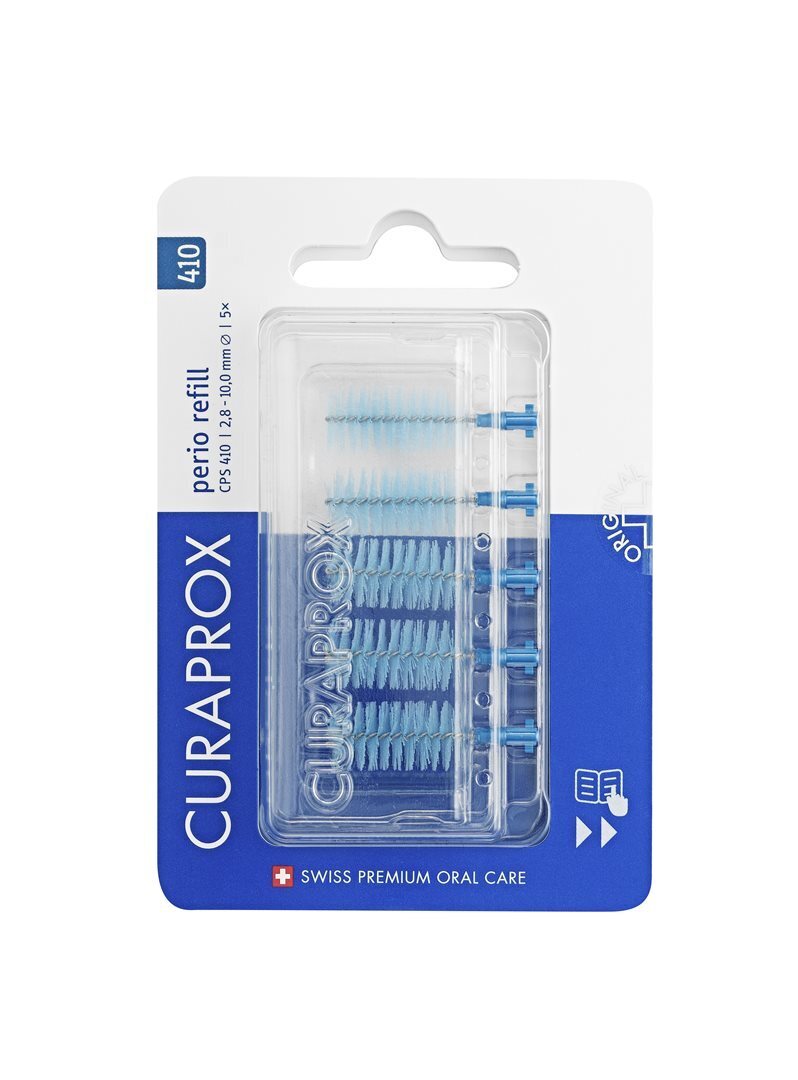 Foto Curaprox CPS 410 Perio Interdentalbürsten refill deep sky blue 5 Stk