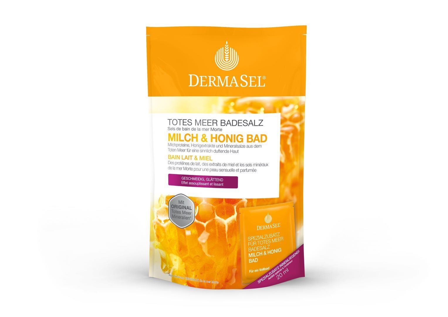Foto DermaSel Badesalz Milch & Honig Beutel 400 g