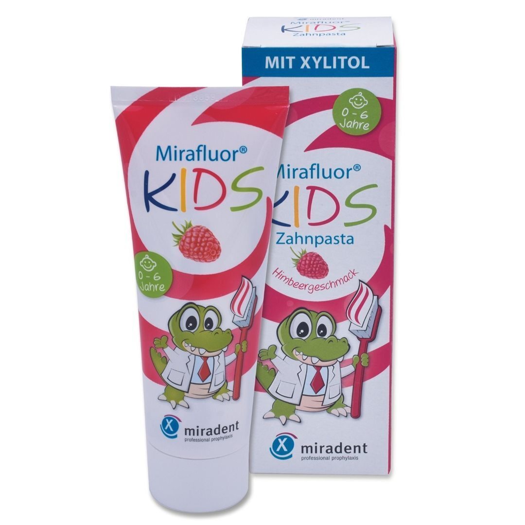 Foto Miradent Mirafluor Kids Zahncreme Tube 75 ml