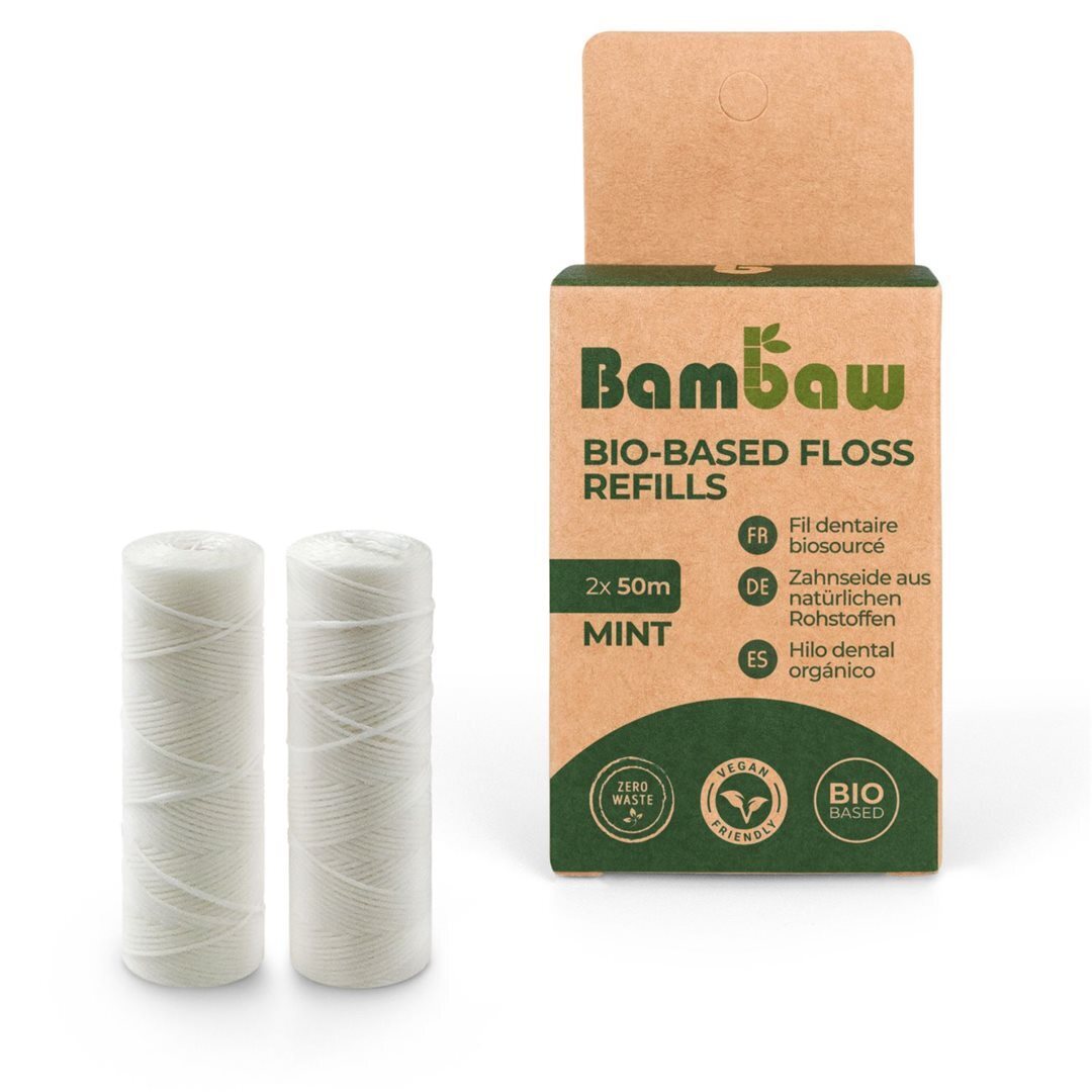 Foto Bambaw Zahnseide 50m aus PLA-Maisstärke Refill 2 Stk