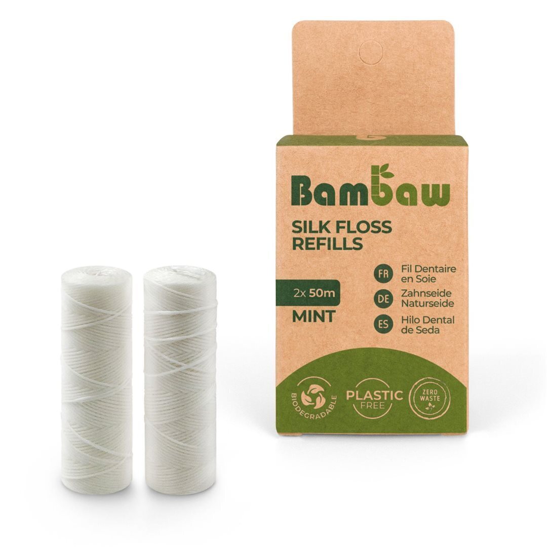Foto Bambaw Zahnseide 50m aus Seide Refill 2 Stk