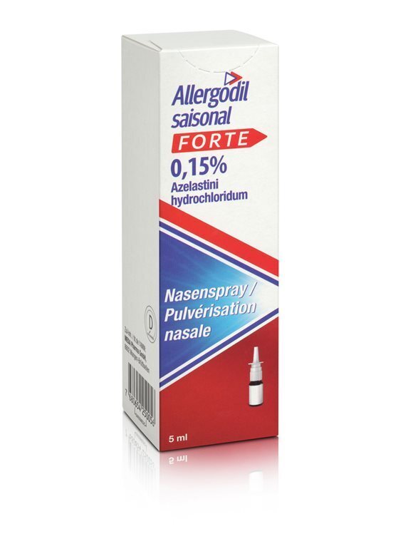 Foto Allergodil saisonal forte Nasenspray 0.15 % Flasche 5 ml